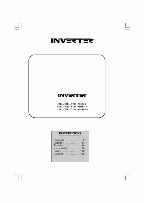 Mode d'emploi INVERTER OMEGA