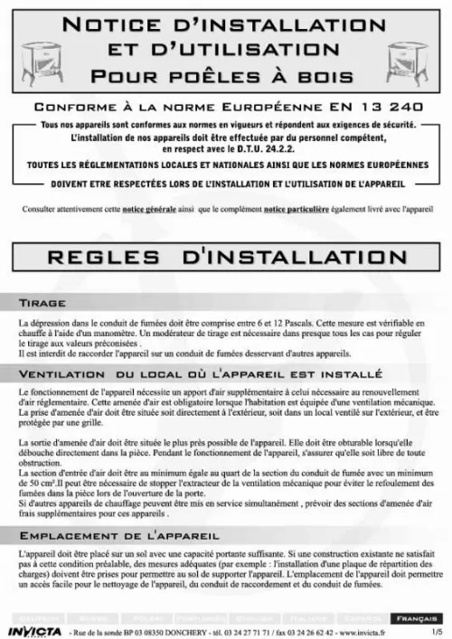 Mode d'emploi INVICTA AXEL 800 6584-44