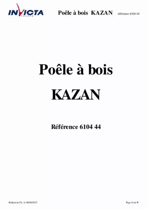 Mode d'emploi INVICTA KAZAN