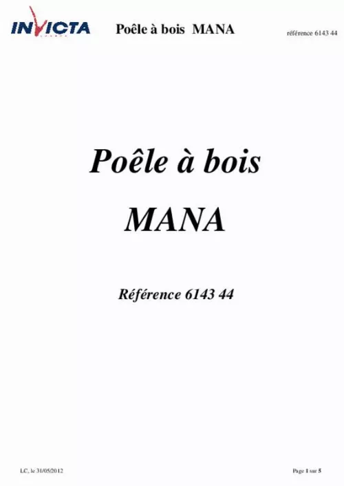 Mode d'emploi INVICTA MANA 6143-44