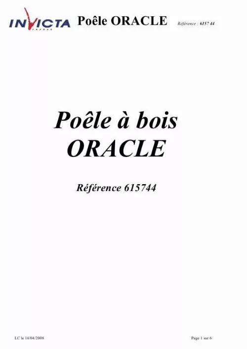 Mode d'emploi INVICTA ORACLE