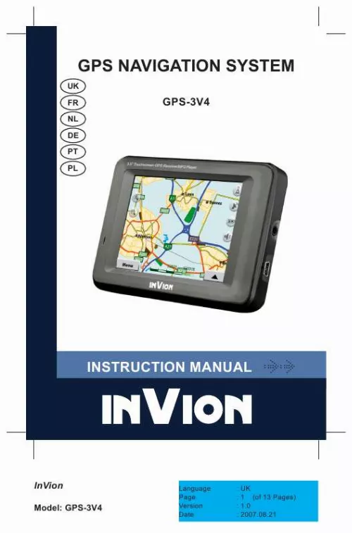 Mode d'emploi INVION GPS-3V4