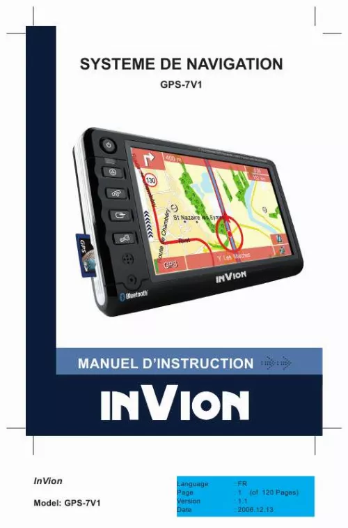 Mode d'emploi INVION GPS-7V1