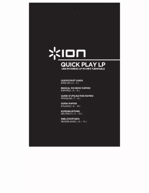 Notice ION QUICKPLAY LP - platine vinyle Trouver une solution à un ...