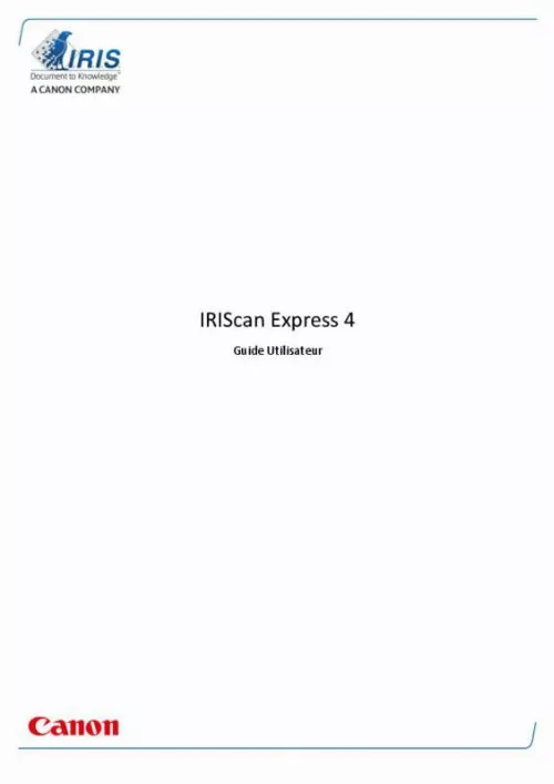 Mode d'emploi IRIS IRIS SCANN EXPRESS 4
