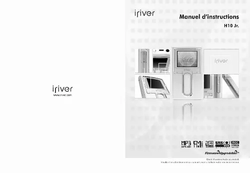 Mode d'emploi IRIVER H10 JR