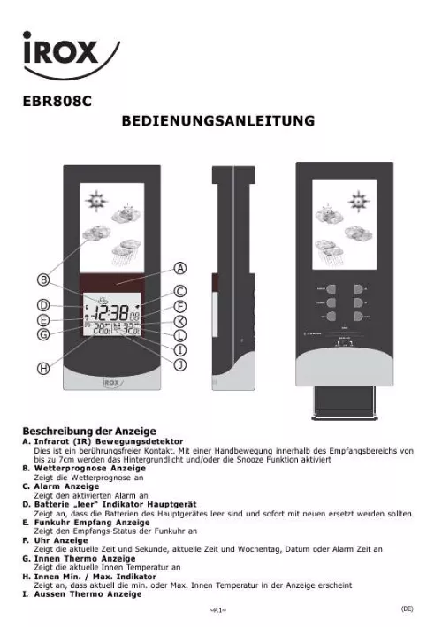 Mode d'emploi IROX EBR808CL