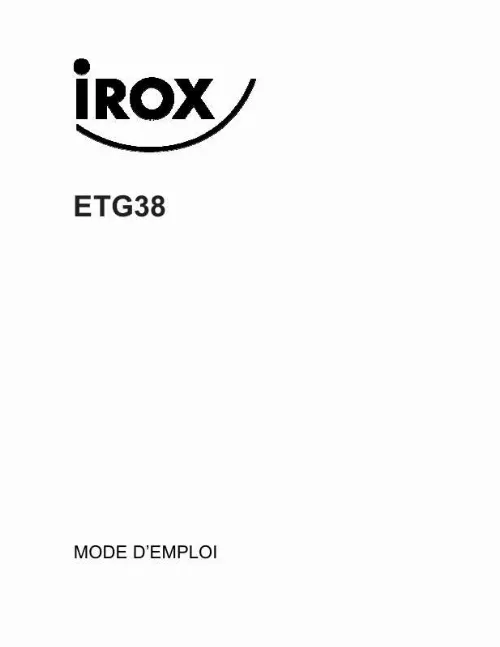 Mode d'emploi IROX ETG38