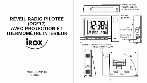 Mode d'emploi IROX HB125P