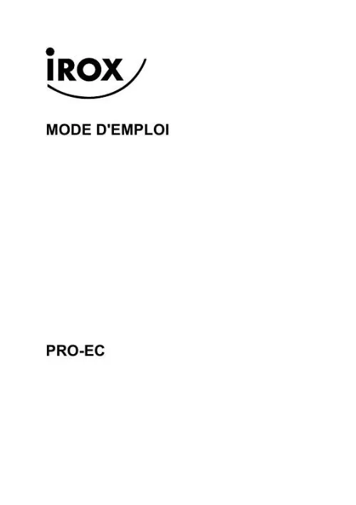 Mode d'emploi IROX PRO EC