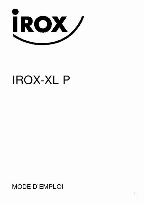 Mode d'emploi IROX XLP