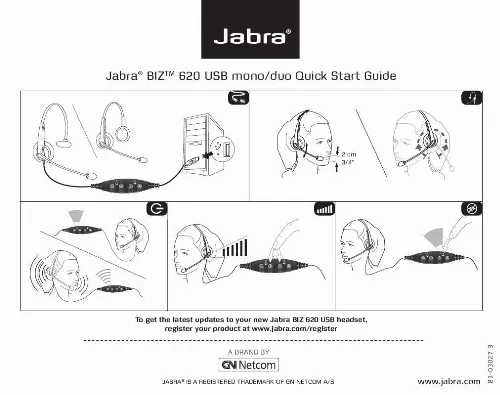 Mode d'emploi JABRA BIZ 620 USB MONO