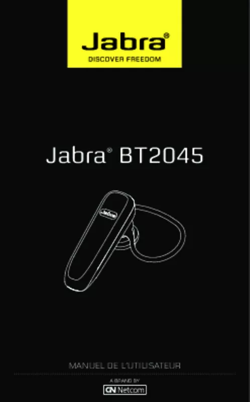 Mode d'emploi JABRA BT2045