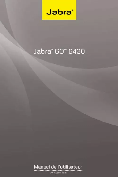 Mode d'emploi JABRA GO 6430