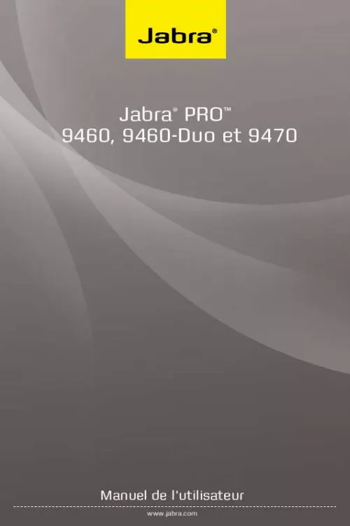 Mode d'emploi JABRA PRO 9460