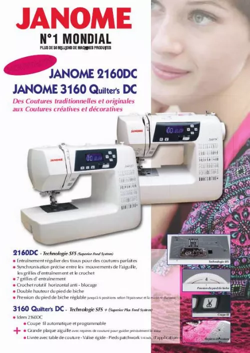Mode d'emploi JANOME 3160 QUILTERS DC