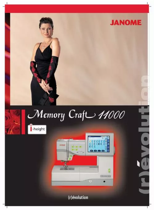 Mode d'emploi JANOME MEMORY CRAFT 11000