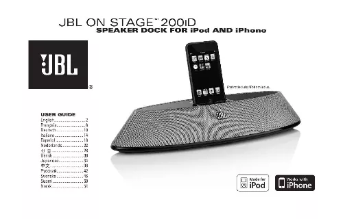 Mode d'emploi JBL ON STAGE 200ID