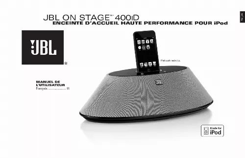 Mode d'emploi JBL ON STAGE 400ID