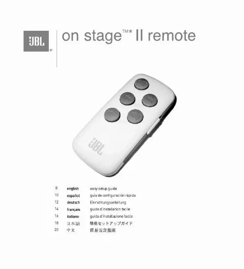 Mode d'emploi JBL ON STAGE II REMOTE
