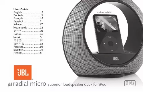 Mode d'emploi JBL RADIAL MICRO