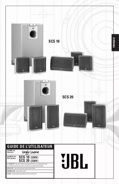 Mode d'emploi JBL SCS 20 (220-240V)