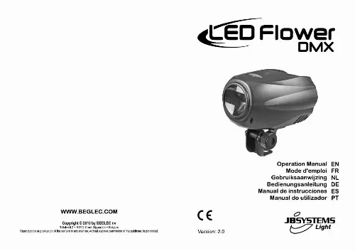 Mode d'emploi JBSYSTEMS LIGHT LED FLOWER DMX