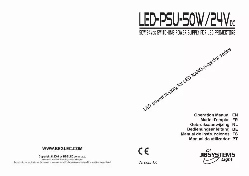 Mode d'emploi JBSYSTEMS LIGHT LED-PSU-50W-24V