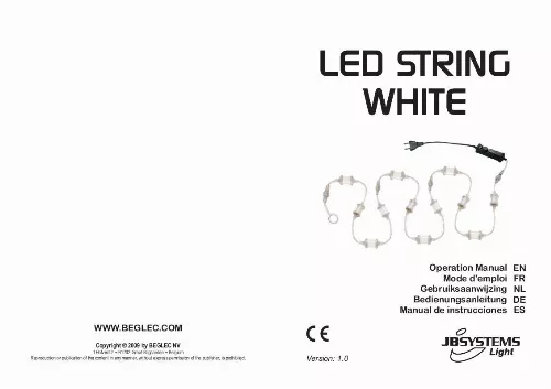 Mode d'emploi JBSYSTEMS LIGHT LED STRING WHITE