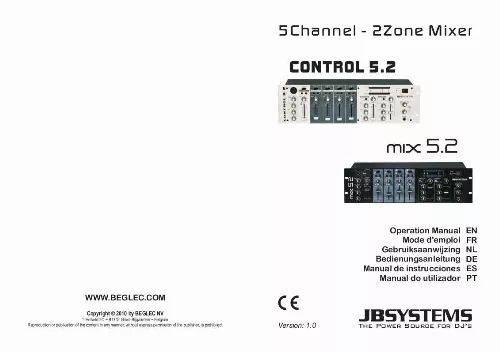 Mode d'emploi JBSYSTEMS LIGHT MIX 5.2