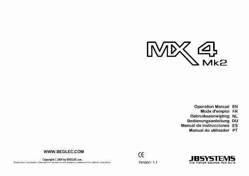 Mode d'emploi JBSYSTEMS LIGHT MX4 MK2