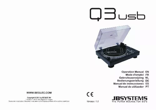Mode d'emploi JBSYSTEMS LIGHT Q3 USB