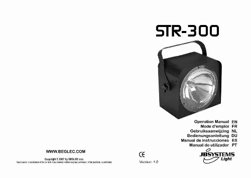 Mode d'emploi JBSYSTEMS LIGHT STR-300