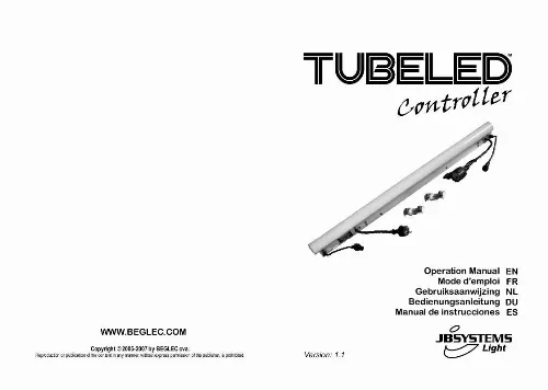 Mode d'emploi JBSYSTEMS LIGHT TUBELED CONTROLLER