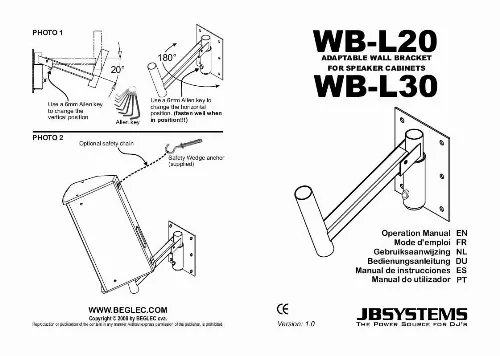 Mode d'emploi JBSYSTEMS LIGHT WB-L20