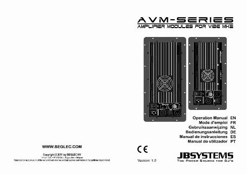 Mode d'emploi JBSYSTEMS AVM-1