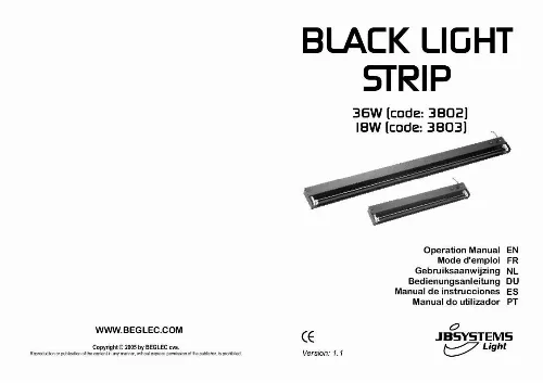 Mode d'emploi JBSYSTEMS BLACK LIGHT STRIP