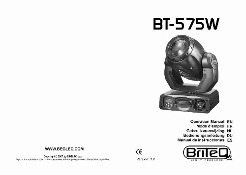 Mode d'emploi JBSYSTEMS BT-575W