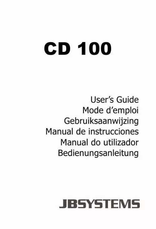 Mode d'emploi JBSYSTEMS CD 100