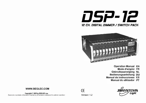 Mode d'emploi JBSYSTEMS DSP-12