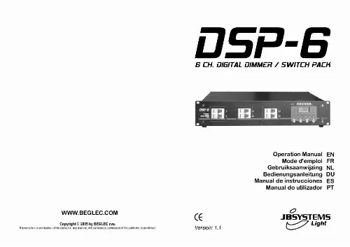 Mode d'emploi JBSYSTEMS DSP-6