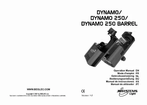 Mode d'emploi JBSYSTEMS DYNAMO 250