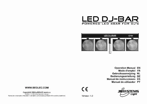 Mode d'emploi JBSYSTEMS LED DJ-BAR
