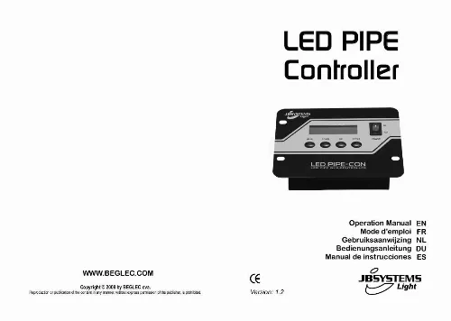 Mode d'emploi JBSYSTEMS LED PIPE CONTROLLER