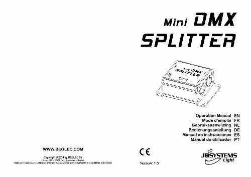 Mode d'emploi JBSYSTEMS MINI DMX SPLITTER