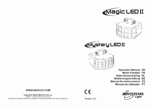 Mode d'emploi JBSYSTEMS MYSTERY LED II