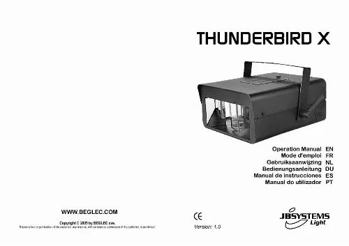 Mode d'emploi JBSYSTEMS THUNDERBIRD X