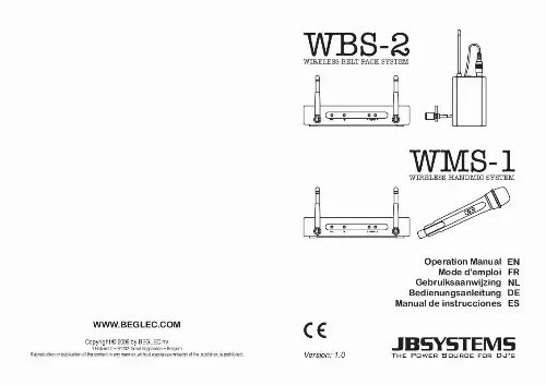 Mode d'emploi JBSYSTEMS WBS-2