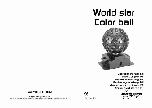 Mode d'emploi JBSYSTEMS WORLD STAR COLOR BALL