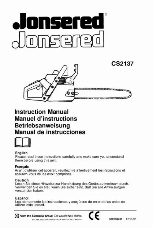 Mode d'emploi JONSERED CS 2137